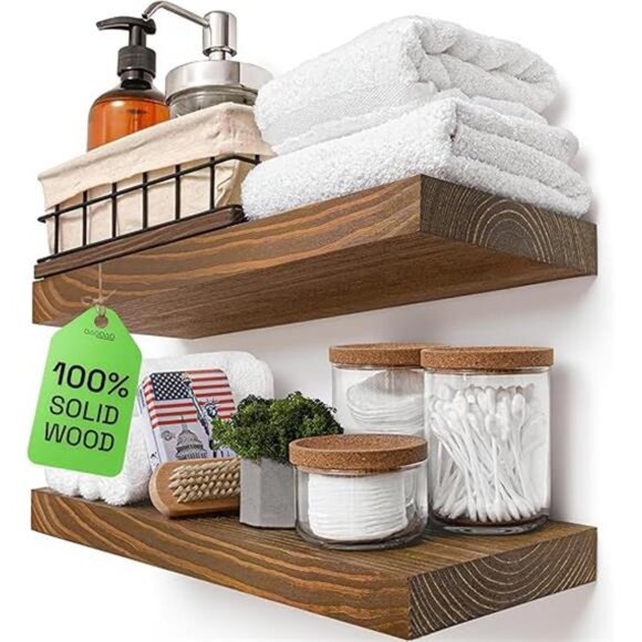 Wood Floating Shelves for Wall - Wooden Floating Shelf 16 Inch - Picture 7 of 7